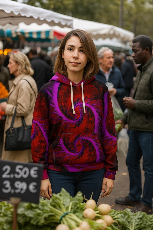 Crimson Vortex Pullover Hoodie
