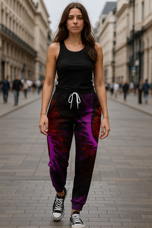 Crimson Vortex Athletic Joggers